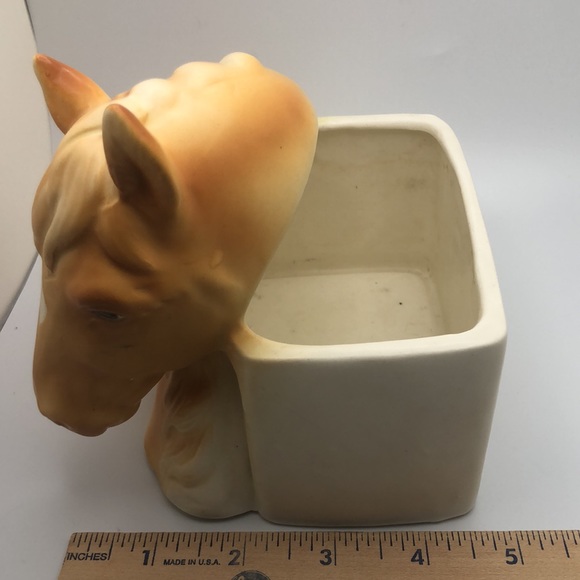 Vintage Equestrian Napco Porcelain Horse And Pawn Planter 5.25"H. Made in Japan - Picture 7 of 11